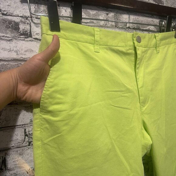 EUC Bonobos Men's Lime Green Stretch Washed Chinos Size 34W 30L - Picture 2 of 15
